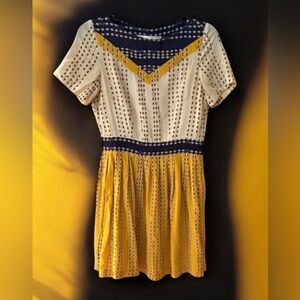 Lauren Moffatt Charming Yellow and Blue Dress